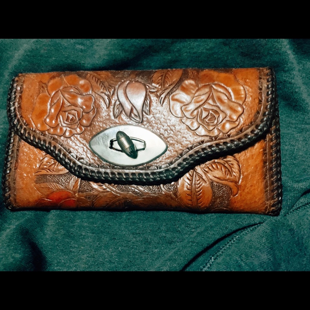 Vintage handmade genuine leather wallet